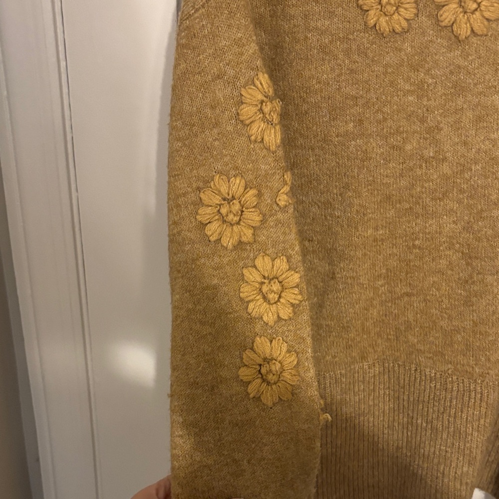 CeCe Brown Floral Turtleneck Sweater - Picture 5 of 7